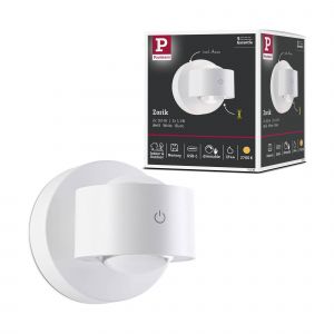 Lampe Murale Rechargeable &Agrave; Led Zorik Ip44 Gradable 2700k 100mm 2x1,1w Blanc - Neuf