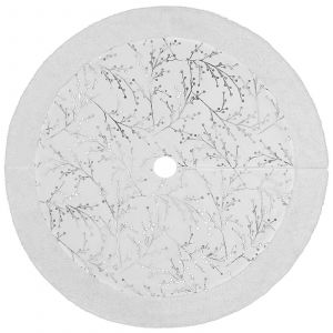 Jupe De Sapin R&eacute;versible, Ornement De Sapin De No&euml;l, Faux Tapis D&eacute;coratif Blanc, 90 Cm De Diam&egrave;tre, 1 Pi&egrave;ce - Neuf