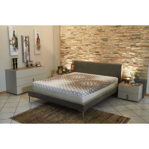 Matelas - Face ete + ame Mousse rembourrage 100 % polesther - Face Hiver Memoire de forme 65 Kg/m3 90x190 x 25 cm luxury brown Souple - Special Sommier Electrique - Dehoussable Housse Lavable - Neuf