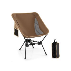 Chaise De Camping Pliable 51 X 54 X 66 Cm Charge 150 Kg Design Ergonomique Portable En Alliage D'aluminium Caf&eacute; Helloshop26 20_0011147 - Neuf