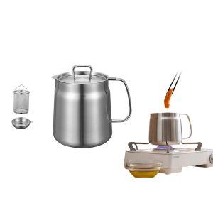 Casserole &Agrave; Huile En Acier Inoxydable Avec Filtre Et Panier &Agrave; Friture, R&eacute;cipient De Cuisson De 2 L - Neuf