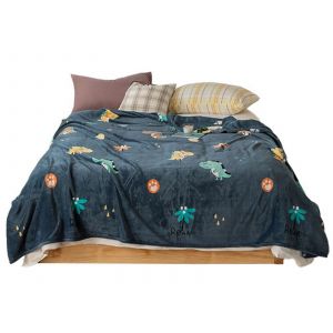 Plaid En Flanelle &Agrave; Motif Dinosaure 120x200cm Pour Canap&eacute; Et Lit - Neuf