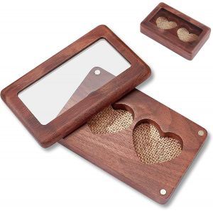 En Bois De Mariage De Boîte D'anneau, Personnalisée, Boîte D'anneau, Boîte À Bijoux, Double Carré De Boîte D'anneau Pour Le Marié Pour Les Bijoux, L'engagement Cadeau, Cadeau D'anniversaire - Neuf