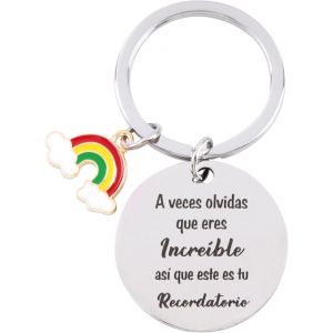 KAL-Porte Clé Espagnol Carte V?ux Enveloppe A Veces Olvidas Que Eres Increíble Así Que Este Es Tu Recordatorio En Acier Inoxydable Cadeau Ami Anniversaire - Neuf