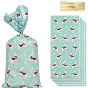 Lot De 50 Sacs De Fête Vides Pour Bonbons Et Bonbons Bleu Ciel Sacs À Bonbons Pour Fille Et Garçon Petits Sacs À Bonbons Avec Nuages Blancs Pour Anniversaire, Noël, Halloween - Neuf