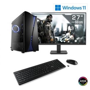 PC Gaming, CSL Computer, M11260H, Ryzen 5 5600GT, Radeon Graphics, 16 Go DDR4 RAM, M.2 SSD 1000 Go, 27 pouces Full-HD, Win 11 - Neuf