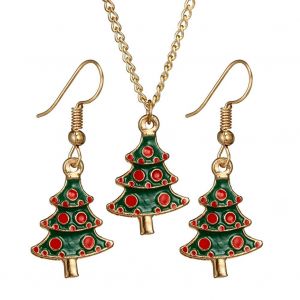 Ensemble De Bijoux Tendance En Alliage Pour Femme, Collier, Boucles D'oreilles, Accessoire De Noel (Arbre De Noel) - Neuf