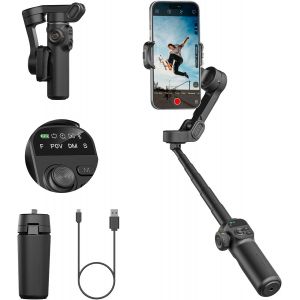 lbgwp60-Stabilisateur De Cardan Smart X2, Cardan Pour Smartphone À 3 Axes Avec Tige D'Extension Intégrée De 20 Cm, Trépied Intelligent Portable Avec Écran Oled, Rotation À 360°, Enregistrement Vidéo, - Neuf