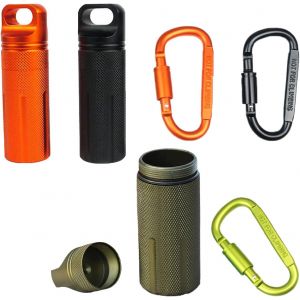 Kalanka-3pcs Boîte Étanche Edc Bouteilles Étanches En Aluminium Étanche Premiers Soins Survivre Porte Clé Avec Mousqueton Pour Vie Quotidienne Et Voyages - Neuf