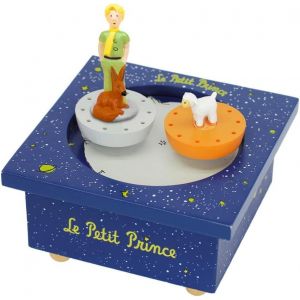 Le Petit Prince. Saint Exupéry - Boîte À Musique Dancing - 2 Figurines Amovibles - Fonctionnement Simple - Musique Romance De L'Amour L.V. Beethoven - Colori Bleu Roi - Neuf