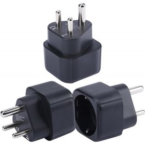 JGD-Adaptateur de Prise Europe vers Inde/Sri Lanka, Prise Schuko UE Adapt&eacute;e &agrave; la Prise Inde/Sri Lanka, Prise Europ&eacute;enne/Fran&ccedil;aise de Type C/E/F vers Convertisseur de Prise de Voyage de Type D (3 pi&egrave;c - Neuf