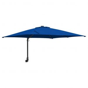 Parasol De Jardin Inclinable Moderne 248,5 X 247,5 X 160 Cm Avec &Eacute;clairage Led &Eacute;co-Responsable En Polyester Azur Helloshop26 02_0058657 - Neuf