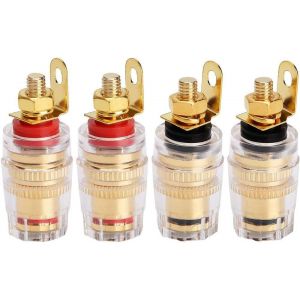 KALANKA-4 pièces connecteur de Prise Banane 4 mm pour borne de Haut-Parleur amplificateur Plaque Murale - Neuf