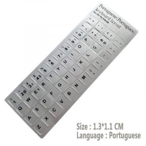 autocollants pour clavier argent mat,anglais,français,russe,italien,allemand,arabe,espagnol,thaïlandais,Portugal,turc,accessoires pour ordinateur portable - Type Portugal Silver - Neuf