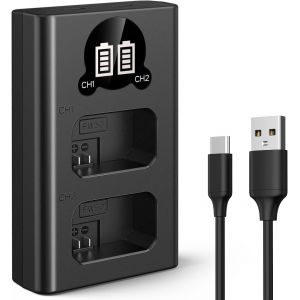 NP-FW50 Batterie Chargeur avec écran LCD, Chargeur Micro USB et Type-C pour Sony A7 A7II, A7RII, A7SII, A7S, A7S2, A7R, A7R2, A6000, A6500, A6300, A6400 Camera Batteries - Neuf