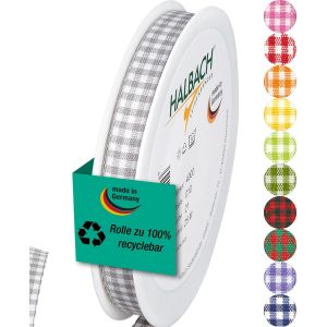 Kal-Vichy Ruban À Carreaux Gris 10 Mm Pour Emballage Cadeau, Ruban De Célébration - Neuf