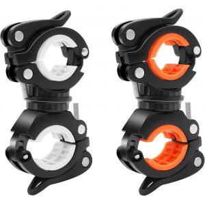 Lot De 2 Supports De Lampe De Poche Pour V&eacute;lo-Pivotant &Agrave; 360 &deg;-Universel-Pour Vtt Et V&eacute;lo-Support Led-Cam&eacute;ra D'action,Gps Et Autres - Neuf