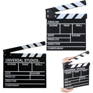 Clap De Cin&eacute;ma, Clap De Cin&eacute;ma Noir Et Blanc 18 X 20 Cm,Clapper Board,Clap R&eacute;alisateur Et Marqueur,Cinema Decoration,Film Coupe Prop Pour Production Vid&eacute;o,Tv,Action Cut Cl[Video36] - Neuf