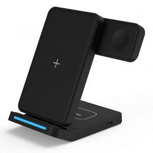 Chargeur Sans Fil Universel 3-En-1 15w Chargeur D'interface De Charge Magn&eacute;tique Pour &Eacute;couteur De Montre De T&eacute;l&eacute;phone - Neuf