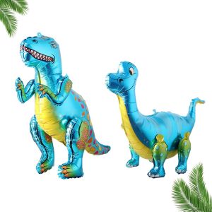 ChicSlick-Ballon Dinosaure, Grand Dinosaure Ballon Decoration Anniversaire Dinosaure Deco Fête Quotidienne 2Pcs (Bleu)[X1632] - Neuf