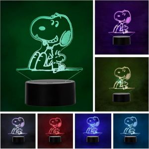Lampe Led Pour Enfant Snoopy Changement De Couleur Usb Veilleuse Et Décoration - Neuf