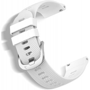Kal-Bracelet Pour 20mm 18mm 22mm Silicone Bracelet, Sport Banda De Montre De Réglable En 20mm 22mm 18mm Largeur De Patte Pour Femme/Homme - Blanc - Neuf