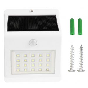 Hjlian Lampe Led D'exterieur Etanche Et Rechargeable A Energie Solaire, Detecteur De Mouvement, Eclairage De Securite Nocturne (Blanc) - Neuf