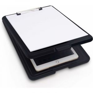 (Noir, 35x24x3.3cm) Porte-bloc en plastique transparent pour ranger les documents Idéal pour l'école, la maison et le bureau (ipad non inclus) - Neuf