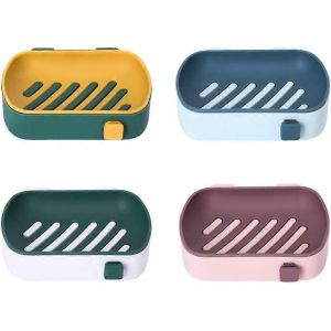 4pcs porte-savon porte-savon organisateur de plateau,ventouse auto-adhésive porte-savon mural - Neuf