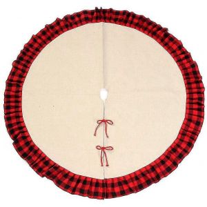 Jupe de sapin de No&euml;l &agrave; carreaux Buffalo de 122 cm (48 pouces) - D&eacute;coration de No&euml;l - Neuf