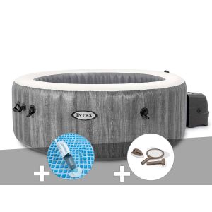 Kit spa gonflable Intex PureSpa Baltik rond Bulles 6 places + Aspirateur + Kit d'entretien - Neuf