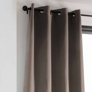 Rideau Occultant Uni 210gr/M2 Polyester Beige 135x180 Cm - Neuf