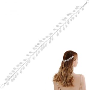 Kal-Diademe Mariage Fleurs Serre Tête Blanc Perles Casque Cheveux Princesse Communion Elégant Coiffure Accessoires Pour Cheveu Pour Lady Female Et Woman X04918 - Neuf