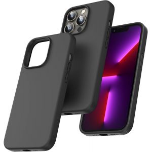 Maa-Coque Pour Iphone 13 Pro, Doublure Douce En Tissu Microfibre, Anti-Choc, Anti-Rayures, Coque En Silicone Pour Iphone 13 Pro 6,1 Pouces,Noir - Neuf