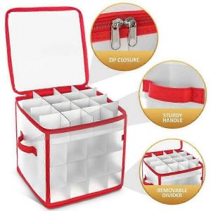 No&euml;l Pliable 64 Boules De No&euml;l Ornement Sac De Rangement Arbre De No&euml;l D&eacute;coration Organisateur De La Bo&icirc;te De Cas - Neuf