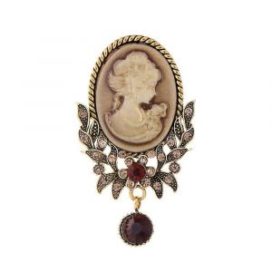 Danging Cristal Dames Portrait Broche Vintage Cam&eacute;e De Corsage Pour Les Foulards Et Robes &Eacute;l&eacute;gantes De Bijoux Cadeau - Neuf