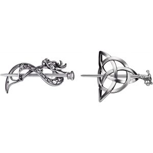 Kal-Lot De 2 Barrettes À Cheveux Viking - N?uds Celtiques - Accessoires De Cheveux - Bijoux De Tête Assortis À Une Tenue Quotidienne - Neuf