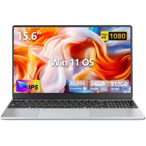 ChenQuanSarl-Ordinateur Portable 15,6 Pouces, Win 11 Pc Portable 16Go Lpddr4 Ram 512Go Ssd, 180°Flip 1080P Écran Laptop, Celeron N5095 Cpu, Clavier Rétro-Éclairé/Déverrouillage Empreinte, Webcam+Bt4. - Neuf