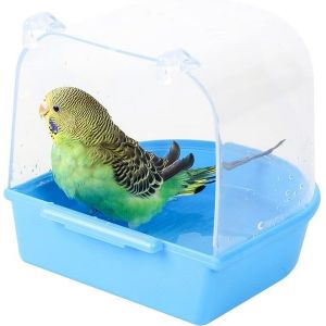 Bain D'oiseaux Transparent À Suspendre Pour Petits Et Moyens Oiseaux - Acrylique Durable Avec Crochets, Facile À Nettoyer, Conception Anti-Fuite - Neuf