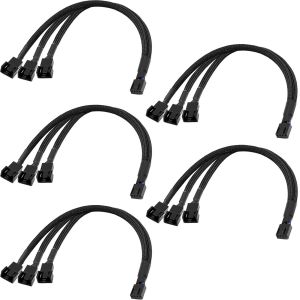 BUBY-Séparateurs De Ventilateur Ordinateur Pwm Câble, 4 Broches 3 Broches Pc D'Alimentation D'Extension De Ventilateur À 1 À 3 Convertisseur, 5 Pièces - Neuf