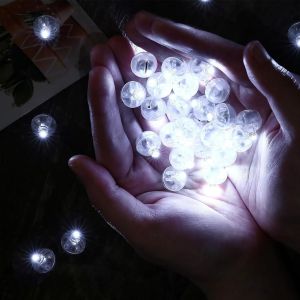 TRAHOO-Lot de 60 mini boules lumineuses LED pour ballons - Mini boules lumineuses - Petites boules LED - Pour lanterne en papier, anniversaire, mariage, f&ecirc;te de No&euml;l - Blanc froid - Neuf