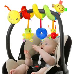 Mdy-Spirale Jouets,Jouet En Spirale Siège Bébé Lit Suspendu Jouet Avec Hochet Et Pendentif Bouton Pour Poussette/Siège Auto/Berceau Enveloppant,Abeille - Neuf