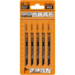 Jt244ddc-5 haute en acier au carbone Lame de scie sauteuse ""Duo"" Cut pour bois dur, bois tendre, contreplaqué, OSB, scies sauteuses (lot de 5) - Neuf