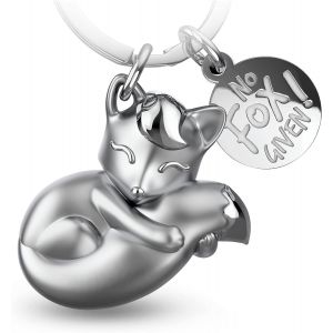 Kal-Porte-Cl&eacute;s Renard Foxy Avec Gravure - Joli Porte-Cl&eacute;s Renard - Breloque Porte-Bonheur Pour Femme - Cadeau De Renard - Cadeau De Meilleure Amie - Pendentif Renard - No Fox Given - Neuf