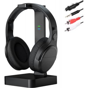 Casque Tv Sans Fil Pour Television, 28 Heures De Lecture, Casque Sans Fil Pour Tv Avec Station De Charge, Aucun Décalage Audio, Plug And Play - Neuf