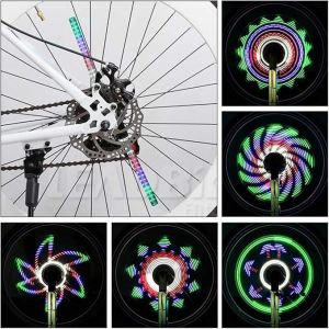 Roue De V&eacute;lo &Agrave; Led, 64 Led, 30 Images Diff&eacute;rentes, Lampe De Roue De V&eacute;lo &Eacute;tanche Pour Pneu De V&eacute;lo De Plus De 24 Pouces - Neuf