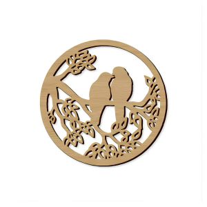 D&eacute;coration murale oiseaux sur branche en bois 40 cm - Neuf