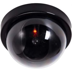 KALANKA-Cam&eacute;ra factice avec objectif, cam&eacute;ra de surveillance factice avec lumi&egrave;re LED rouge, imitation r&eacute;aliste pour mur, plafond - Neuf
