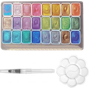 Kalanka-24 Couleurs Peinture Aquarelle Nacr&eacute;e, Aquarelle Rendu Des Couleurs &Eacute;lev&eacute; Watercolor Travel Set Facile &Agrave; Laver Pour Fabrication De Cartes Journal D'art Esquisse D&eacute;coration De Carnet Concep - Neuf