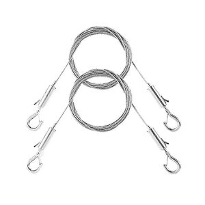 Kit De Fil De Suspension D'image R&eacute;glable 2pcs Avec C&acirc;bles En Acier Inoxydable 1m X1.5mm,Mat&eacute;riel De Montage Mural Robuste Pour Cadres Photo Peintures - Neuf